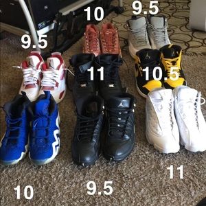 Jordans, Addidas (Crazy 8’s), Air Max 95’s